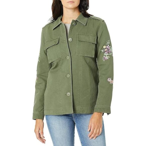 Levis Military Utility Jacket Womens M Button Front Long Sleeve Field Coat Style - Picture 13 of 14